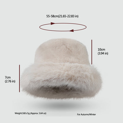 Anna-Kaci Women's Faux Fur Bucket Hat - Winter Warm & Stylish