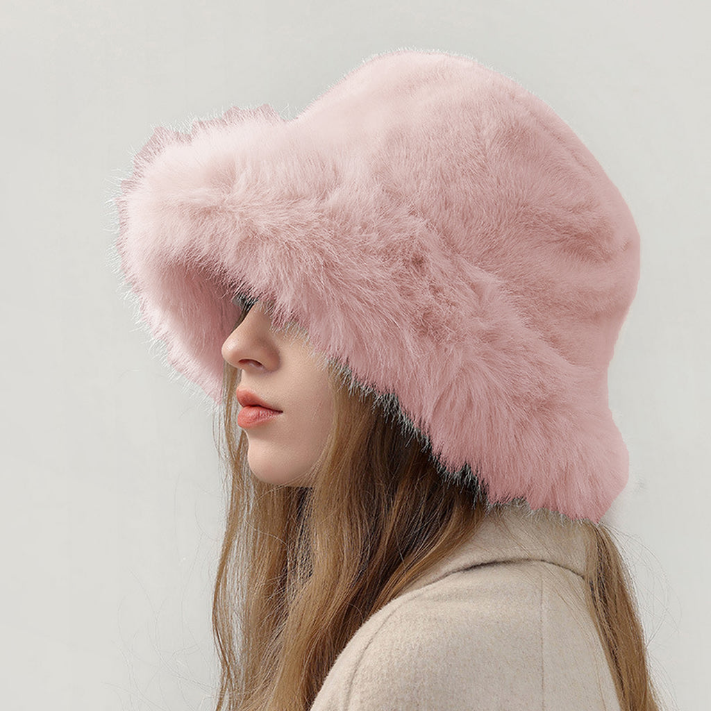 Anna-Kaci Women's Faux Fur Bucket Hat - Winter Warm & Stylish