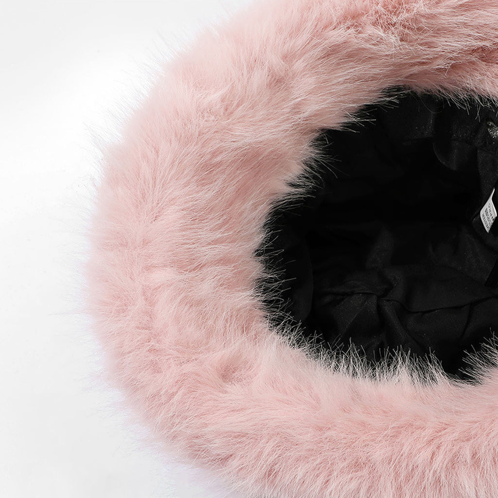 Anna-Kaci Women's Faux Fur Bucket Hat - Winter Warm & Stylish
