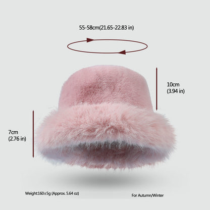 Anna-Kaci Women's Faux Fur Bucket Hat - Winter Warm & Stylish