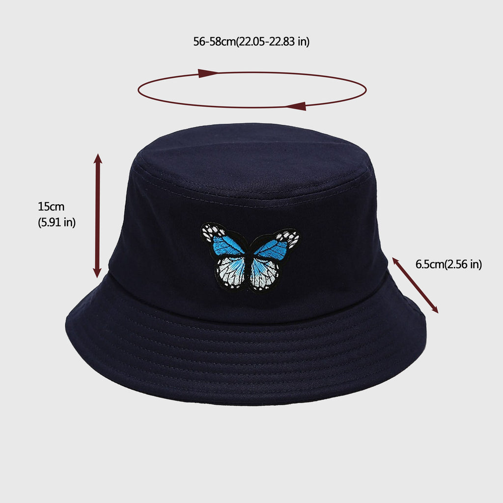 Anna-Kaci Women's Bucket Hat with Butterfly Embroidery