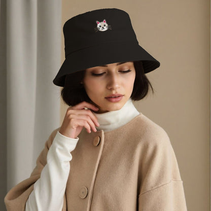 Anna-Kaci Women's Cute & Stylish Bucket Hat with Cat Embroidery