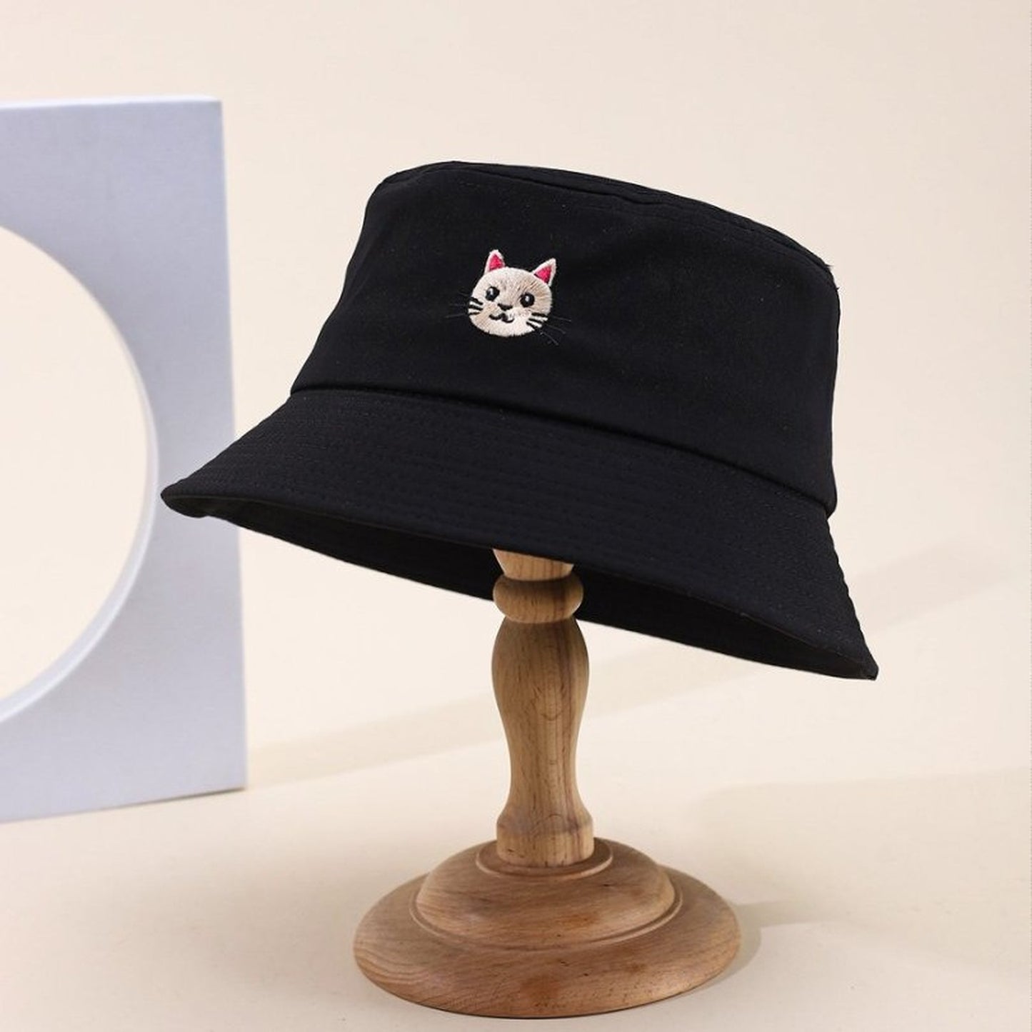 Anna-Kaci Women's Cute & Stylish Bucket Hat with Cat Embroidery