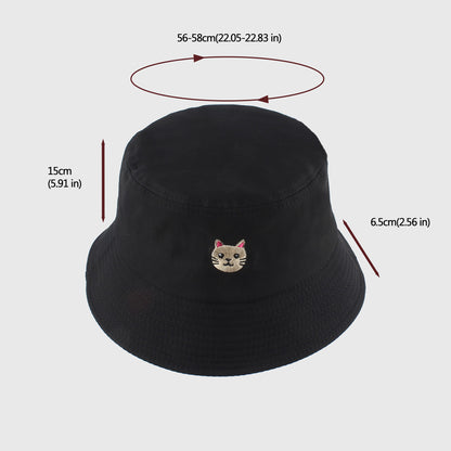 Anna-Kaci Women's Cute & Stylish Bucket Hat with Cat Embroidery
