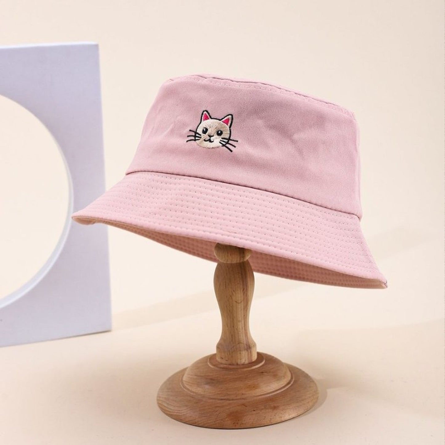 Anna-Kaci Women's Cute & Stylish Bucket Hat with Cat Embroidery