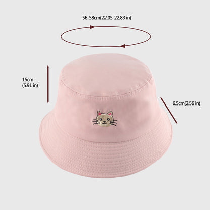Anna-Kaci Women's Cute & Stylish Bucket Hat with Cat Embroidery