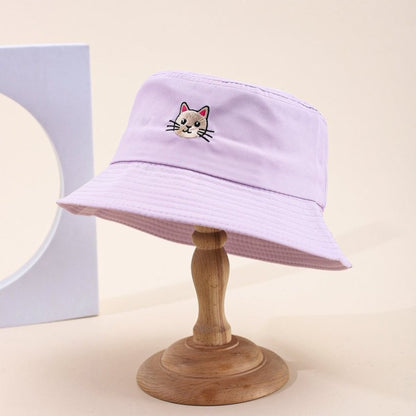 Anna-Kaci Women's Cute & Stylish Bucket Hat with Cat Embroidery