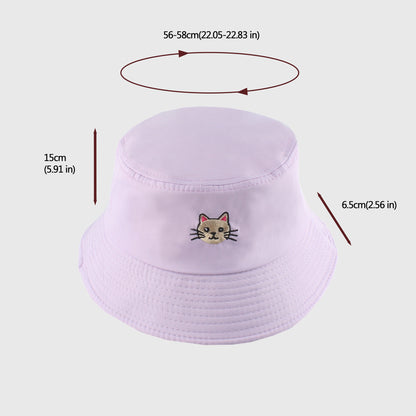 Anna-Kaci Women's Cute & Stylish Bucket Hat with Cat Embroidery