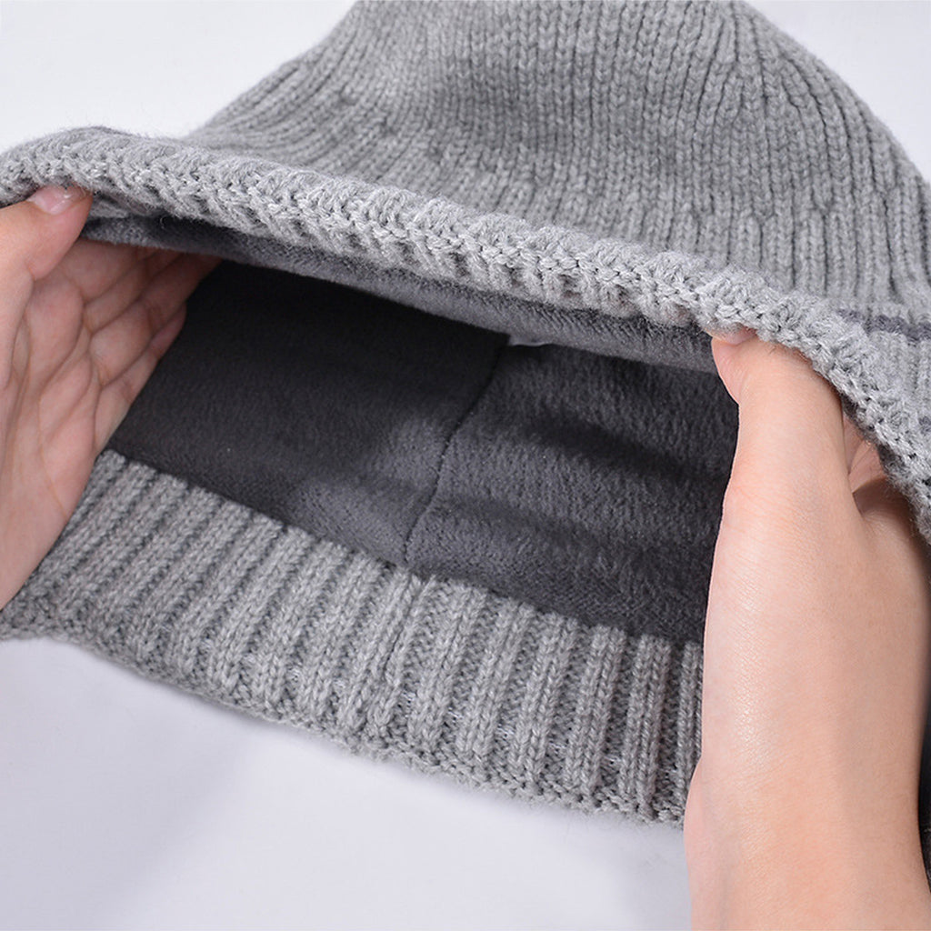 Anna-Kaci Women's Striped Knit Beanie with Ear Flaps - Winter Warm Hat