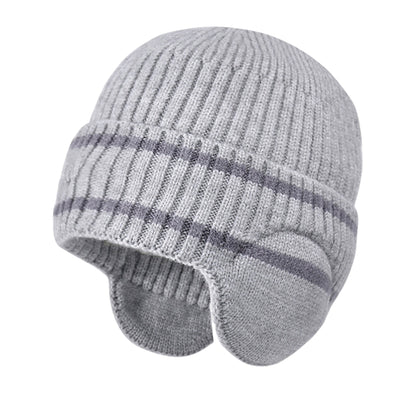 Anna-Kaci Women's Striped Knit Beanie with Ear Flaps - Winter Warm Hat