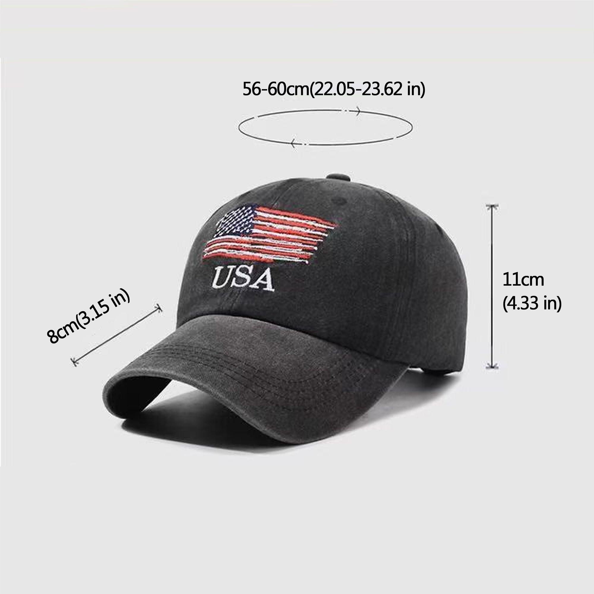 Anna-Kaci Men's and Women's Baseball Cap with USA Flag Embroidery