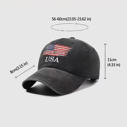 Anna-Kaci Men's and Women's Baseball Cap with USA Flag Embroidery