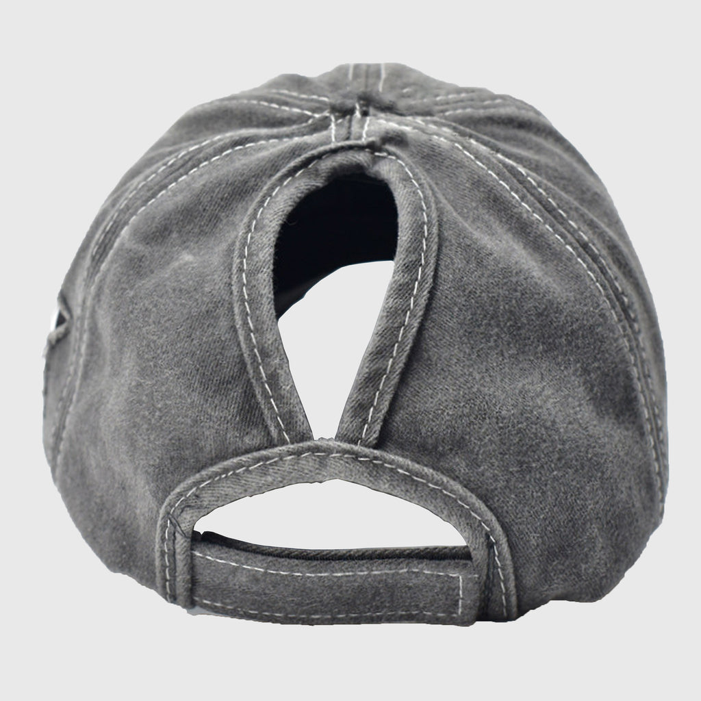 Anna-Kaci Women's Distressed Baseball Cap with Glitter Star Patches