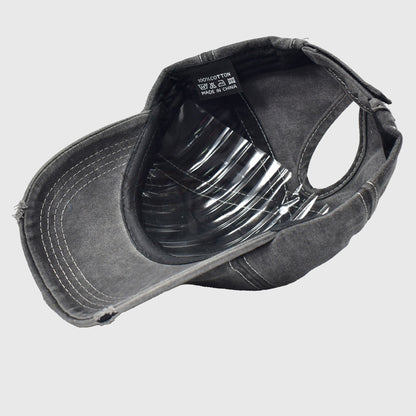 Anna-Kaci Women's Distressed Baseball Cap with Glitter Star Patches