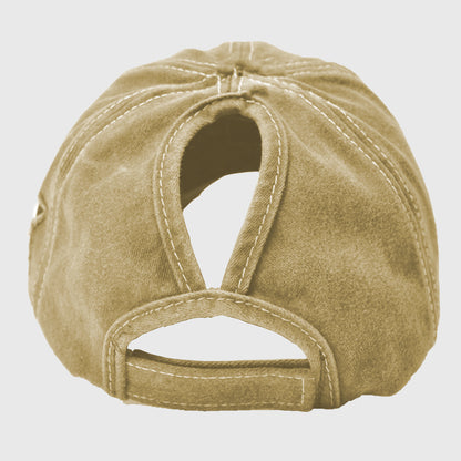 Anna-Kaci Women's Distressed Baseball Cap with Glitter Star Patches