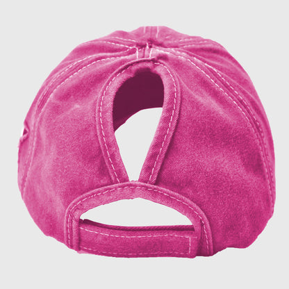 Anna-Kaci Women's Distressed Baseball Cap with Glitter Star Patches