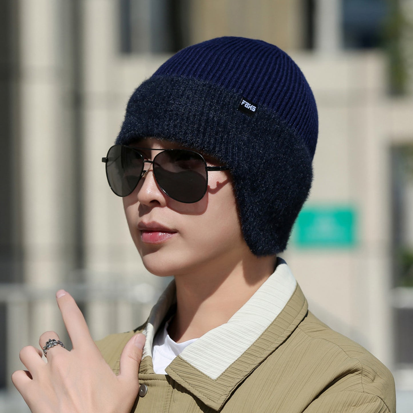 Anna-Kaci Unisex Knit Beanie with Ear Flaps