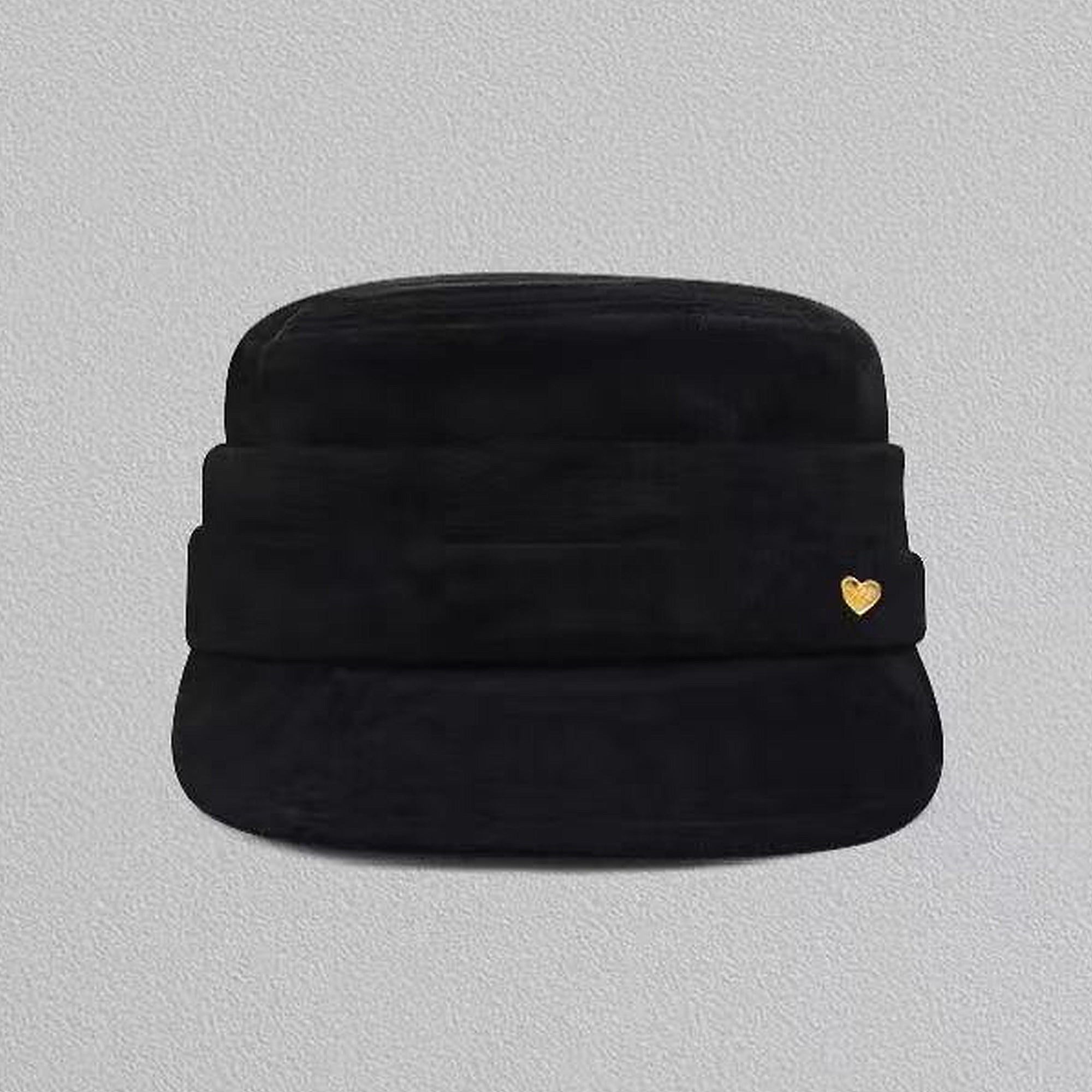 Anna-Kaci Women's Fleece Military - Style Cap with Heart Accent