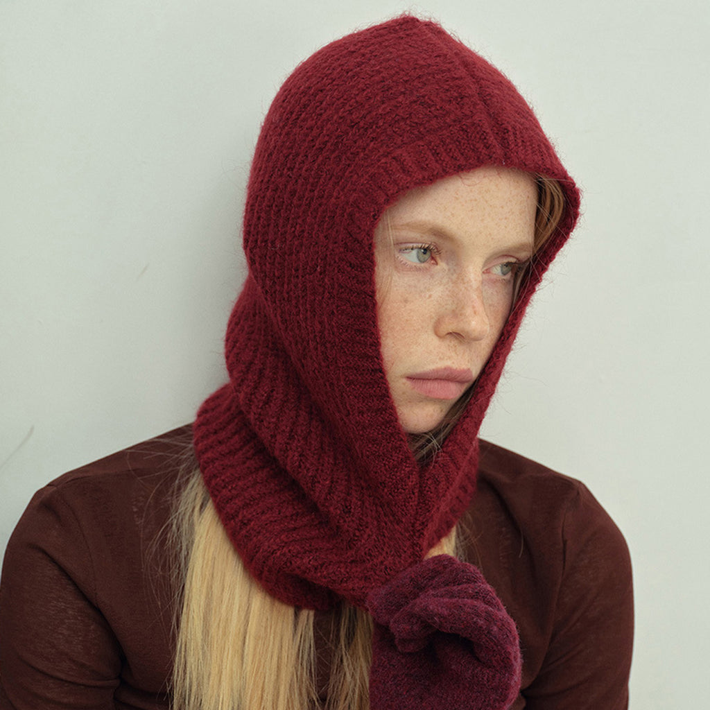 Anna-Kaci Women's Ribbed Knit Balaclava Hood with Soft Cozy Texture