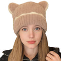 Anna-Kaci Women's Knit Beanie Hat with Adorable Bear Ears and Soft Ribbed Texture