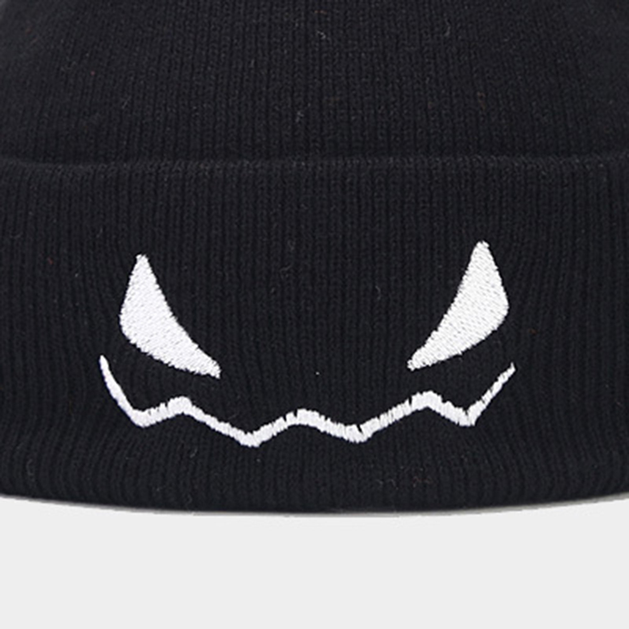 Anna-Kaci Women's Knit Beanie Hat with Pumpkin Face Embroidery Halloween Themed Design