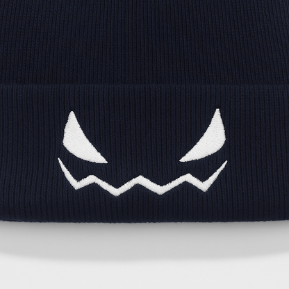 Anna-Kaci Women's Knit Beanie Hat with Pumpkin Face Embroidery Halloween Themed Design