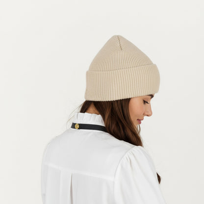 Anna-Kaci Women's Rib Knit Beanie Hat with Folded Cuff and Stretchy Fit