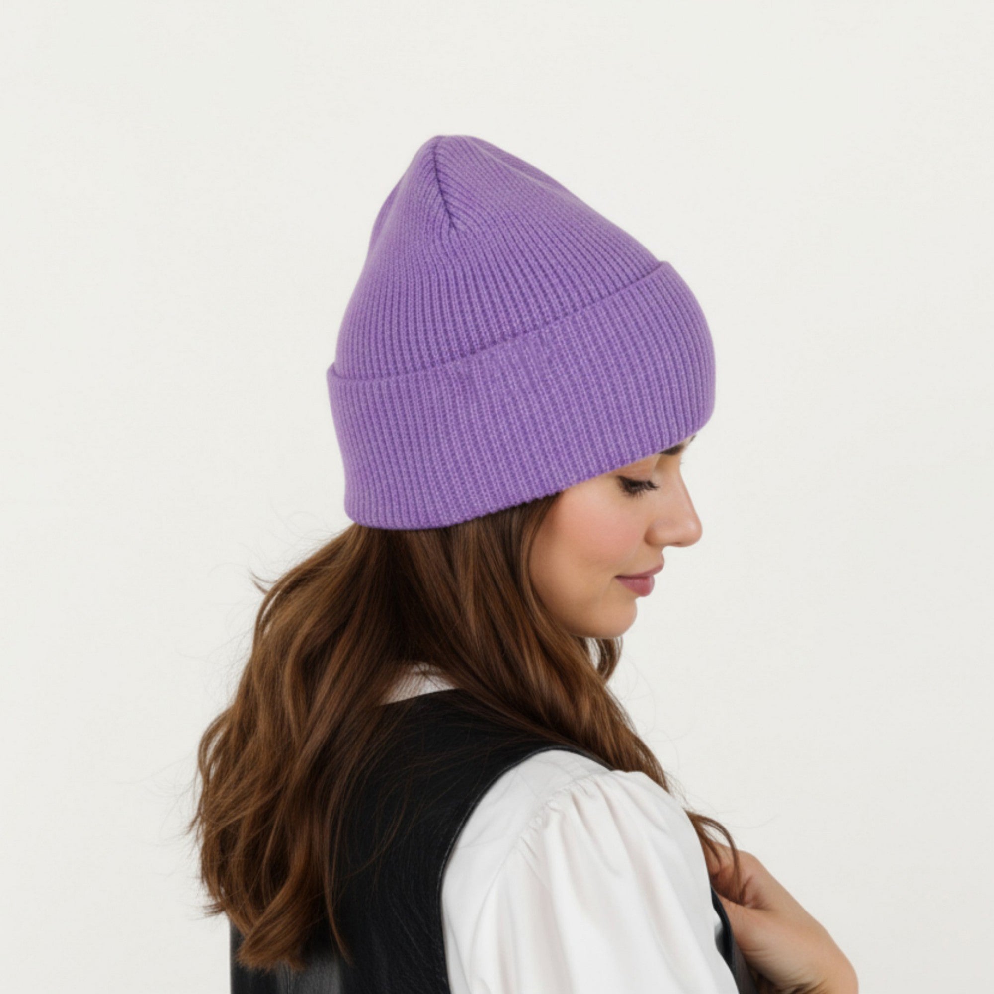 Anna-Kaci Women's Rib Knit Beanie Hat with Folded Cuff and Stretchy Fit