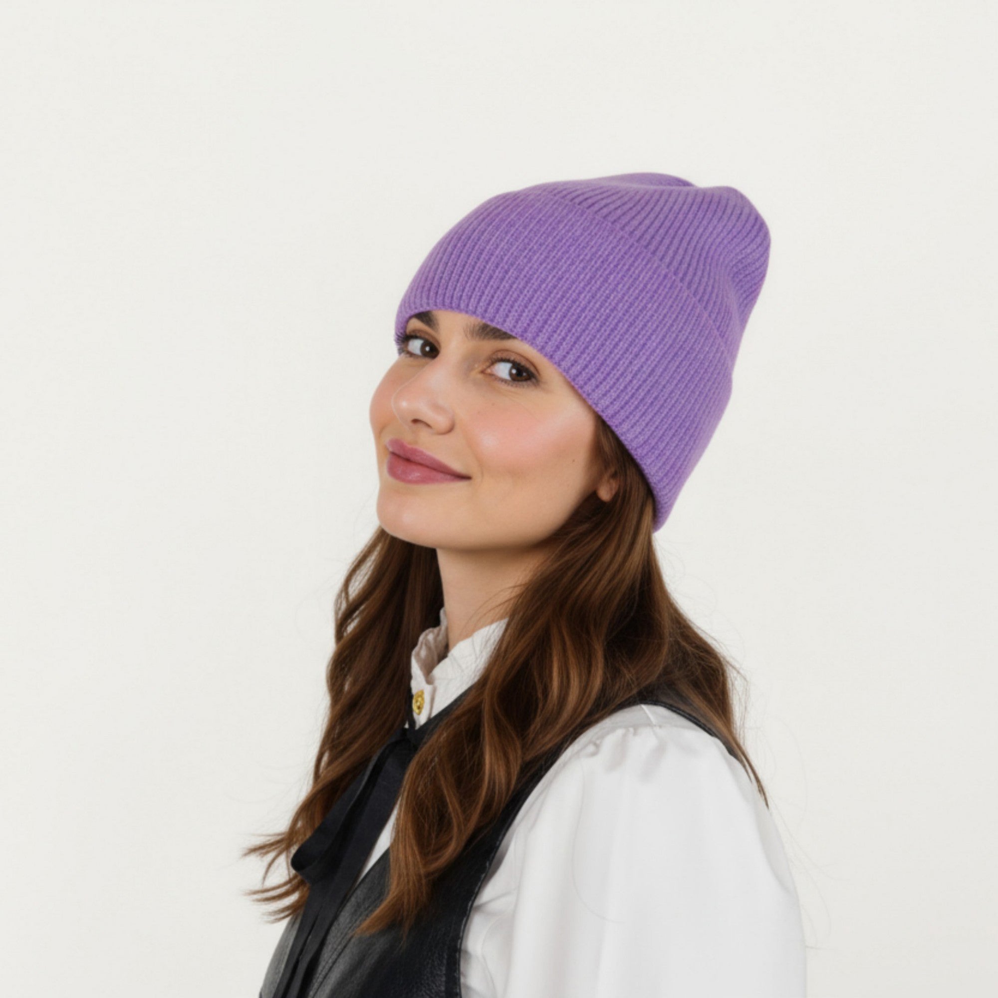 Anna-Kaci Women's Rib Knit Beanie Hat with Folded Cuff and Stretchy Fit