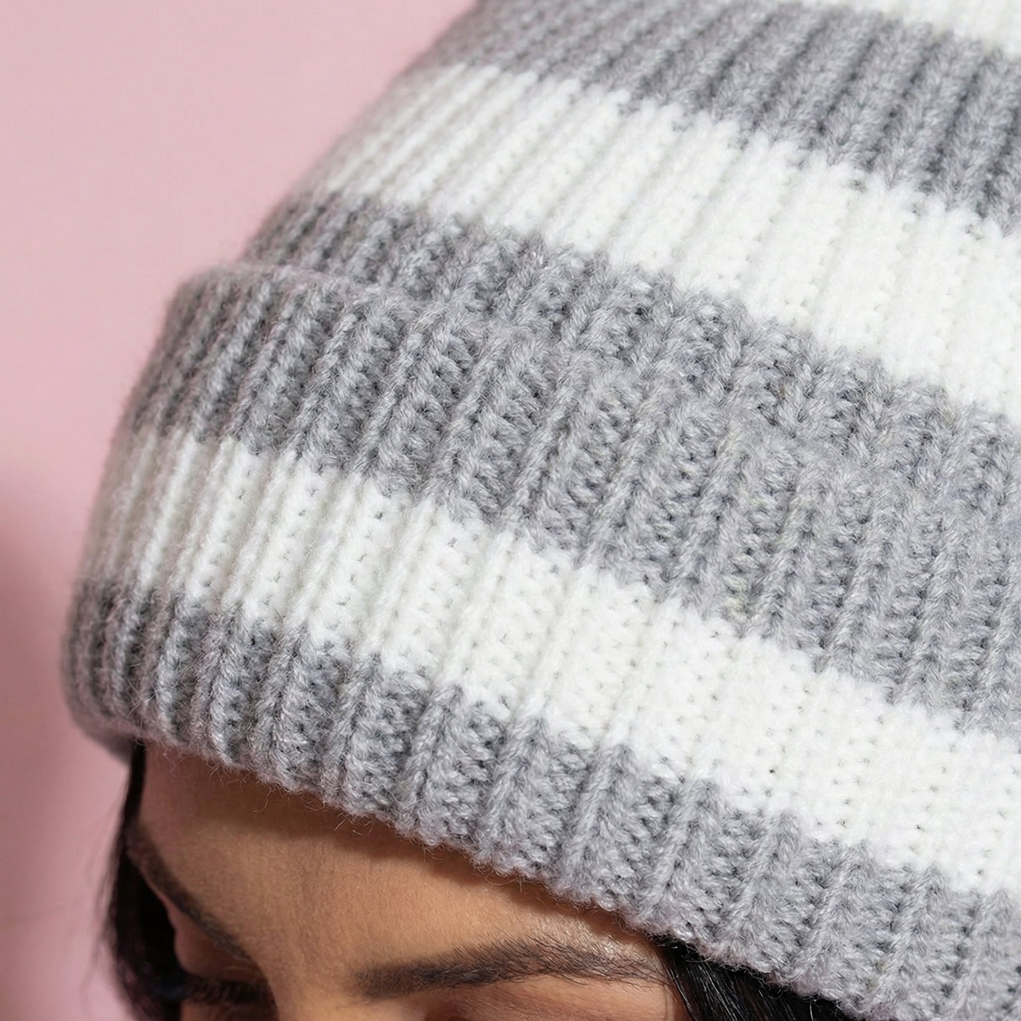 Anna-Kaci Unisex Striped Knit Beanie Hat Cuffed Warm Winter Cap
