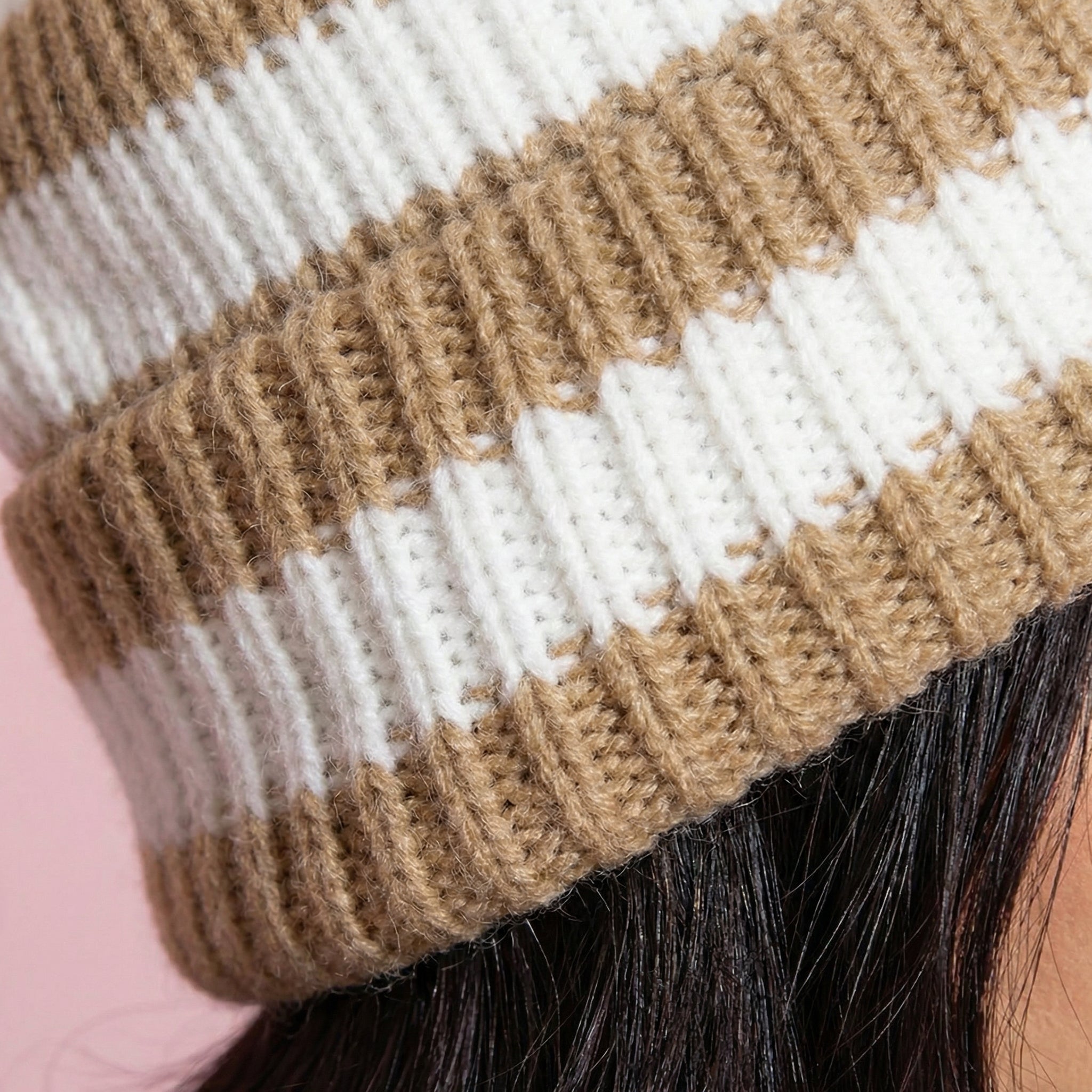 Anna-Kaci Unisex Striped Knit Beanie Hat Cuffed Warm Winter Cap