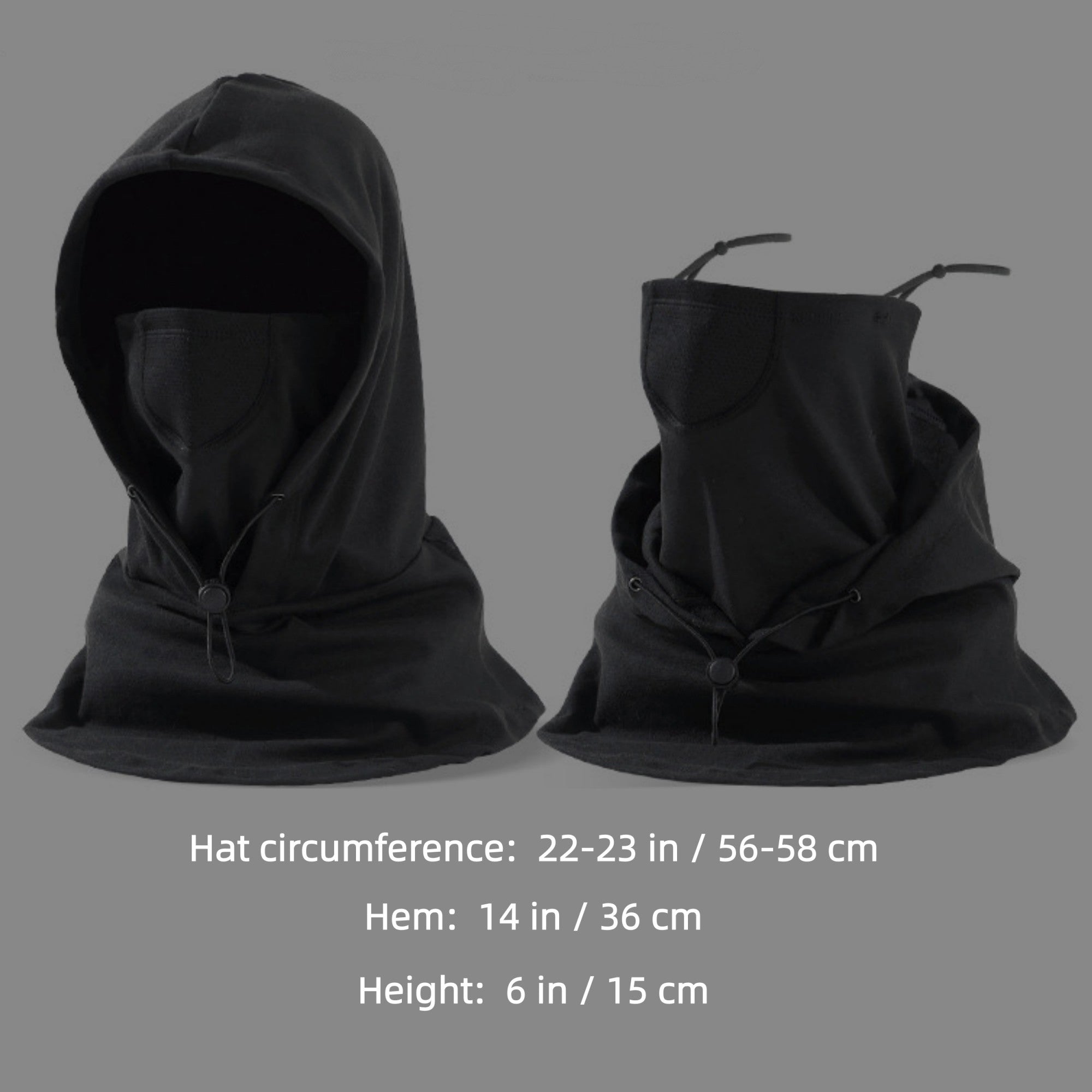 Anna-Kaci Unisex Lightweight Hooded Neck Gaiter with Adjustable Drawstring and Breathable Mesh Face Panel