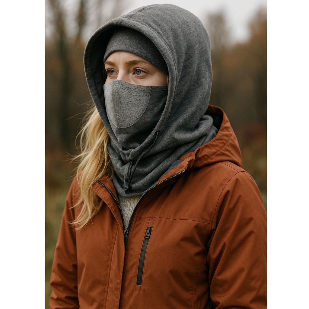 Anna-Kaci Unisex Lightweight Hooded Neck Gaiter with Adjustable Drawstring and Breathable Mesh Face Panel