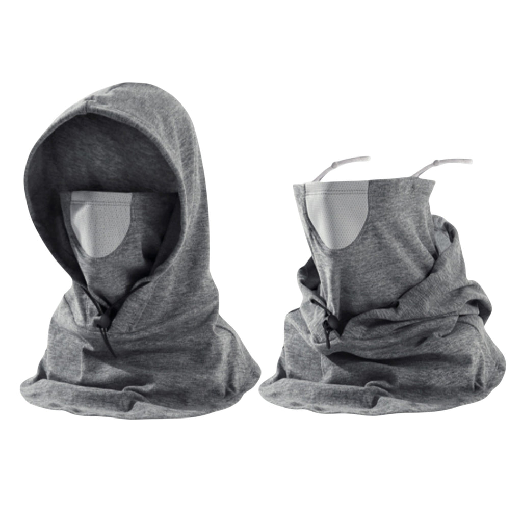 Anna-Kaci Unisex Lightweight Hooded Neck Gaiter with Adjustable Drawstring and Breathable Mesh Face Panel