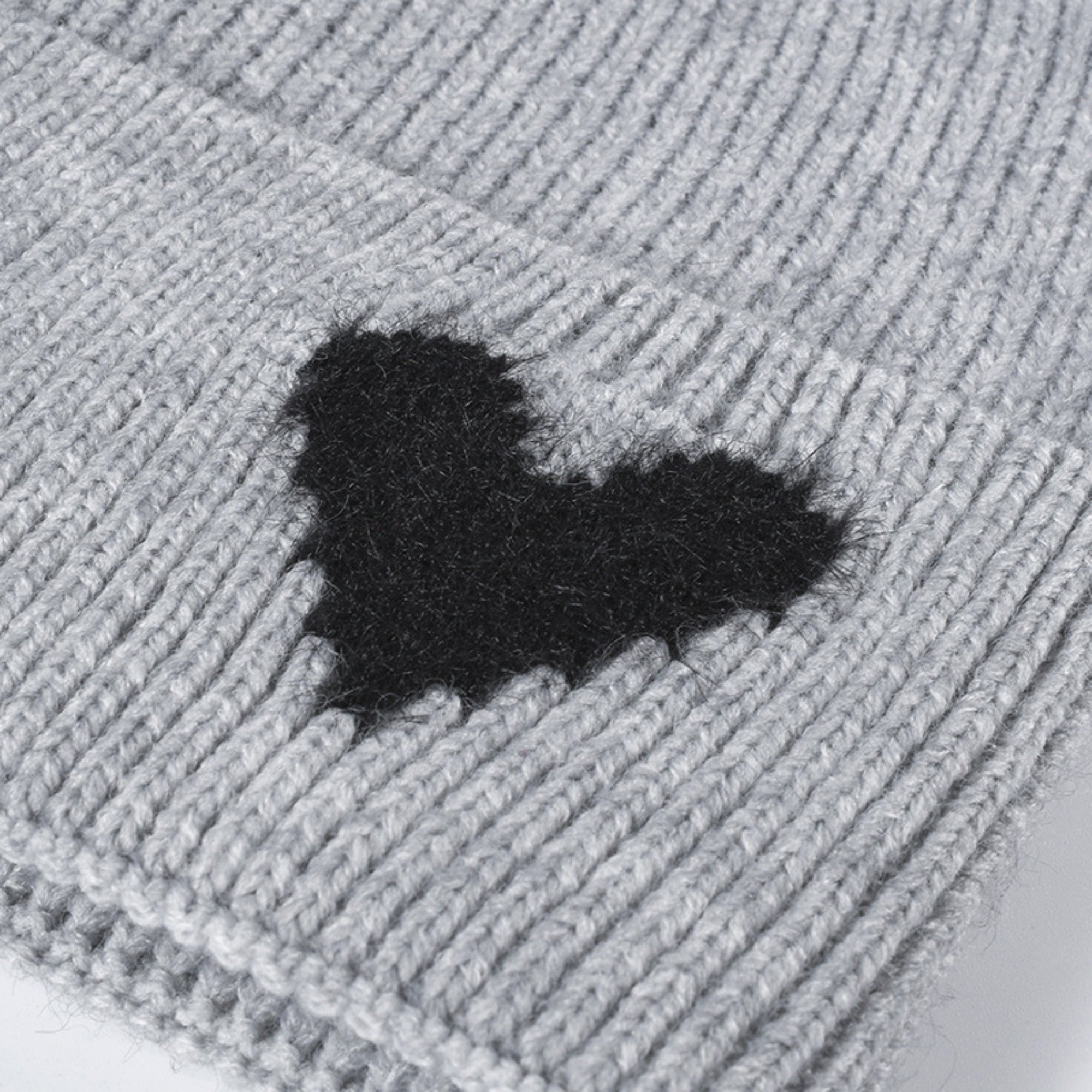 Anna-Kaci Women's Knit Beanie Hat with Embroidered Heart Detail and Folded Cuff