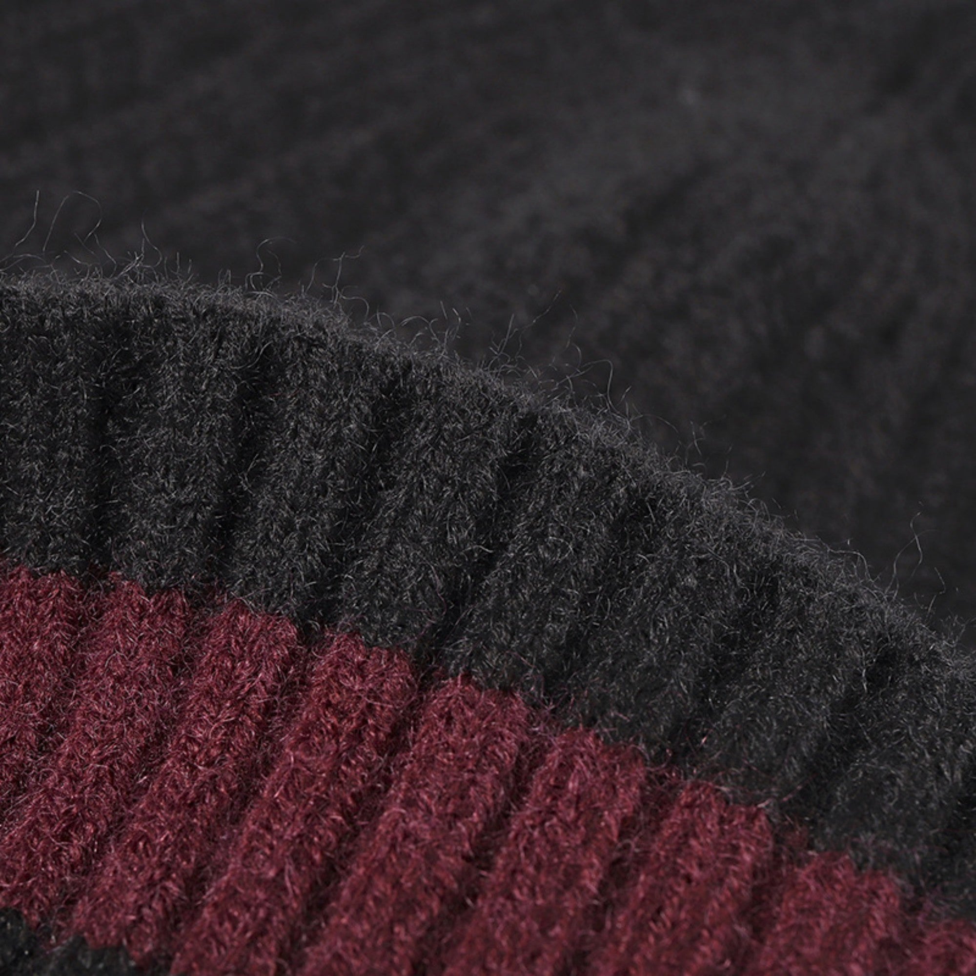 Anna-Kaci Unisex Rib Knit Beanie with Folded Cuff and Contrast Stripe Detail