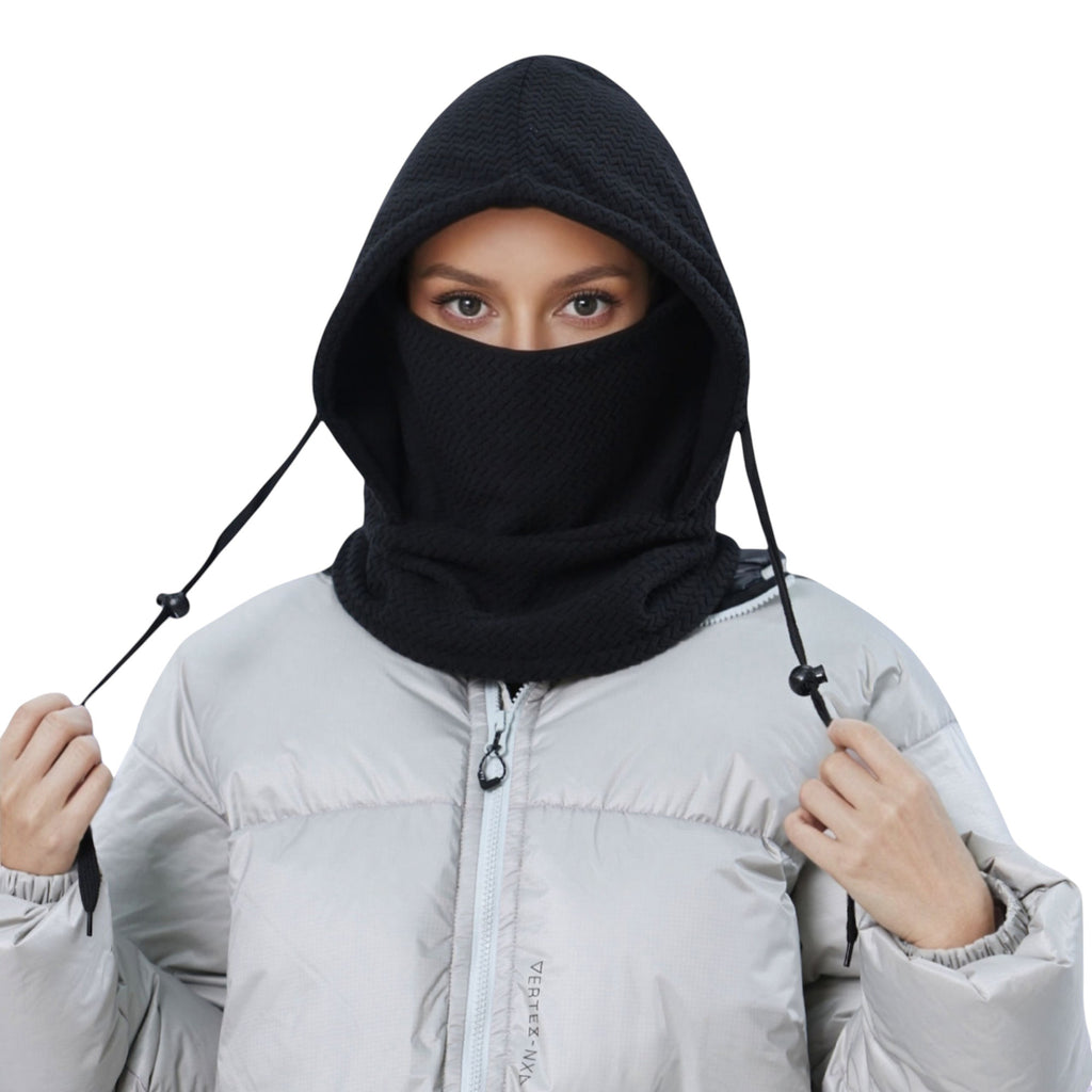 Anna-Kaci Unisex Quilted Thermal Hood with Adjustable Drawstrings and Face Cover