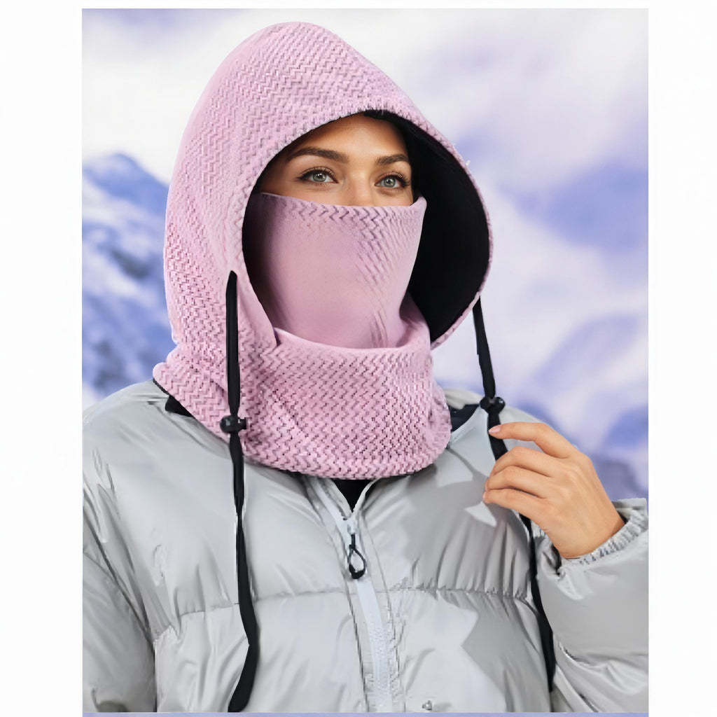 Anna-Kaci Unisex Quilted Thermal Hood with Adjustable Drawstrings and Face Cover
