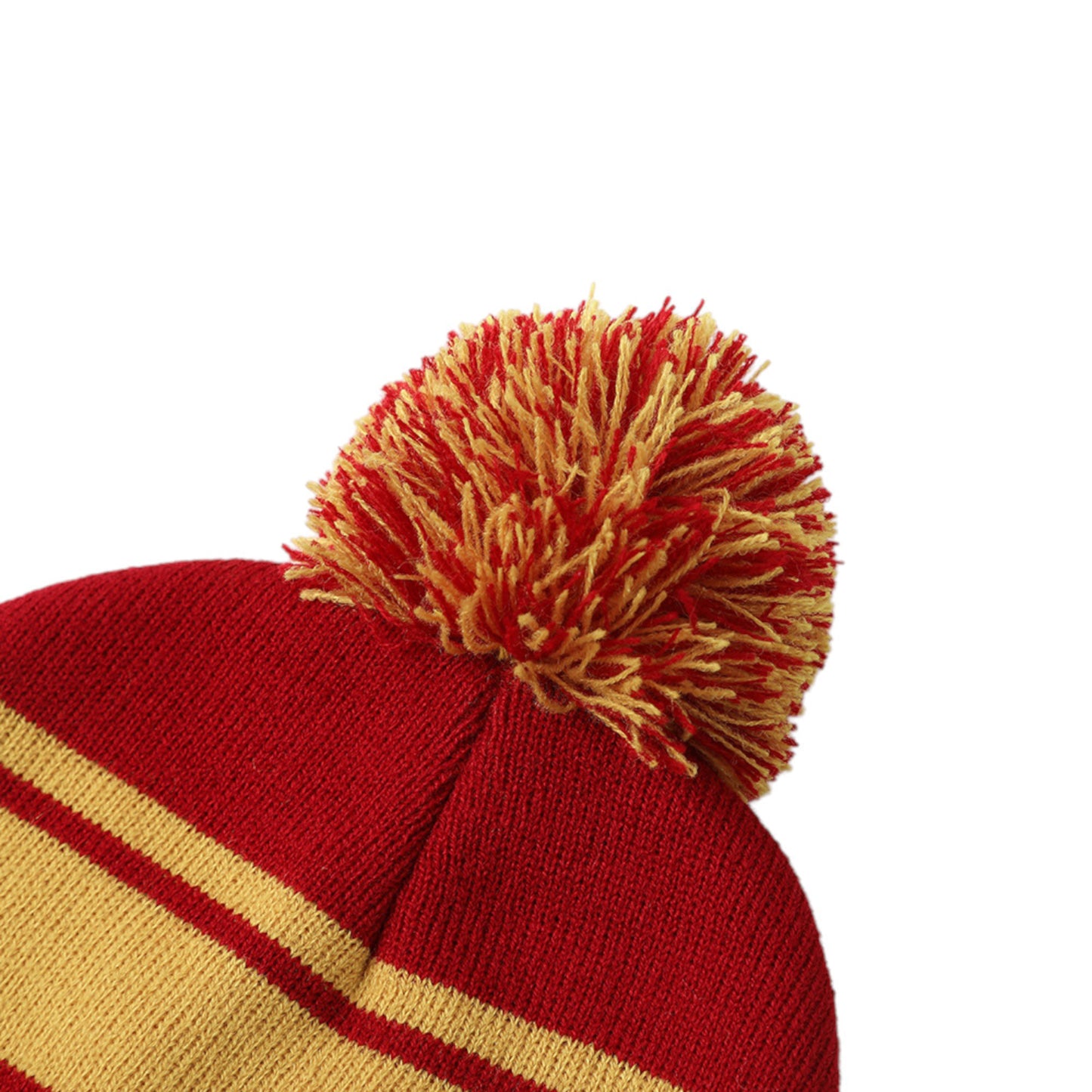 Anna-Kaci Winter Knit Beanie with Pom and Stripe Design Warm Stretchy Hat for Cold Weather