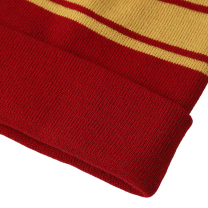 Anna-Kaci Winter Knit Beanie with Pom and Stripe Design Warm Stretchy Hat for Cold Weather