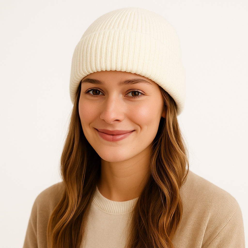 Anna-Kaci Unisex Warm Knit Beanie Soft Stretchy Cuffed Winter Hat Lightweight Solid Color Design