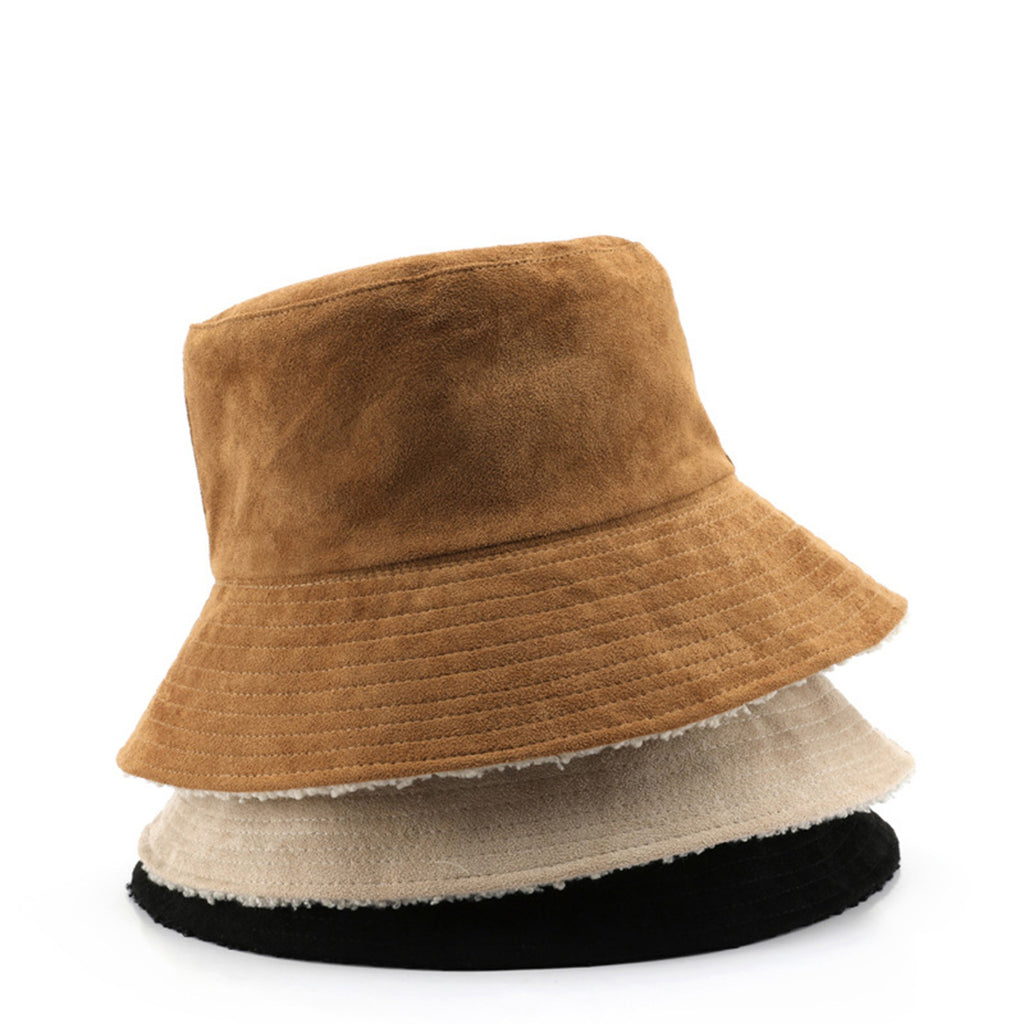 Anna-Kaci Women's Reversible Bucket Hat Warm Suede Winter Cap Soft Double Sided Style