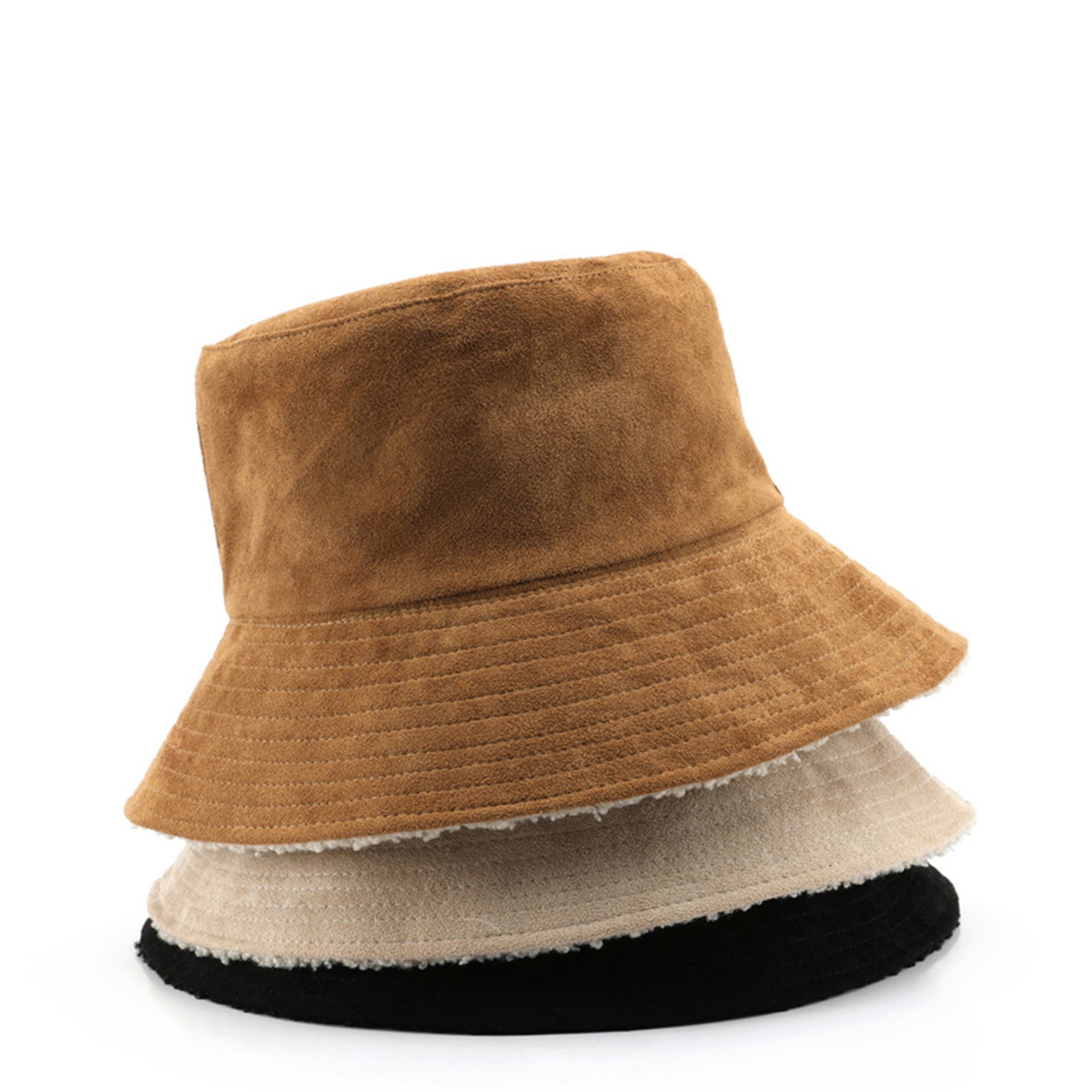 Anna-Kaci Women's Reversible Bucket Hat Warm Suede Winter Cap Soft Double Sided Style