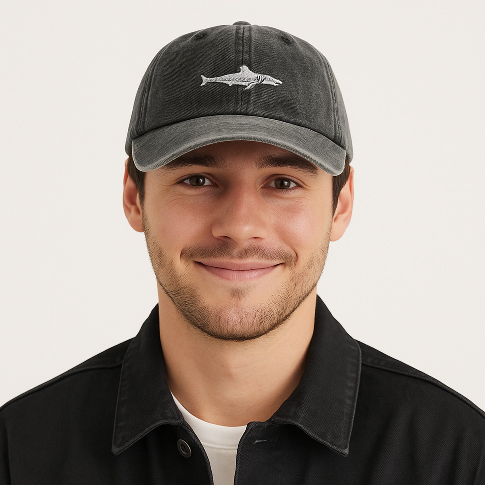 Anna-Kaci Shark Embroidered Baseball Cap Vintage Adjustable Casual Sport Hat