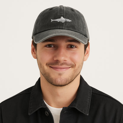 Anna-Kaci Shark Embroidered Baseball Cap Vintage Adjustable Casual Sport Hat