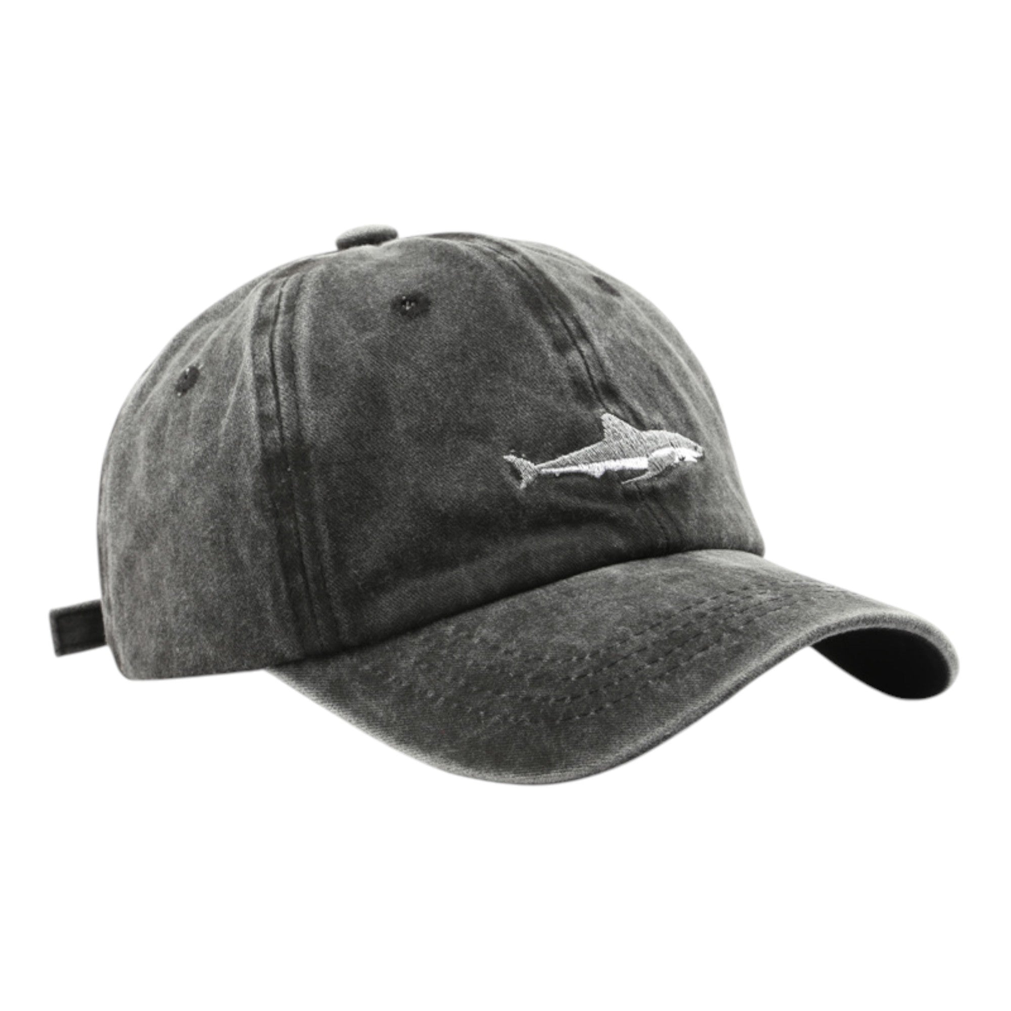 Anna-Kaci Shark Embroidered Baseball Cap Vintage Adjustable Casual Sport Hat