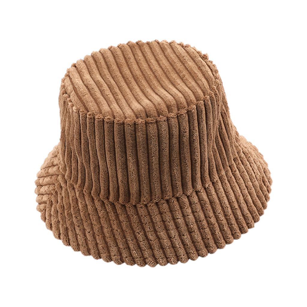 Anna-Kaci Women's Corduroy Bucket Hat Soft Plush Ribbed Texture Warm Winter Hat with Adjustable Fit