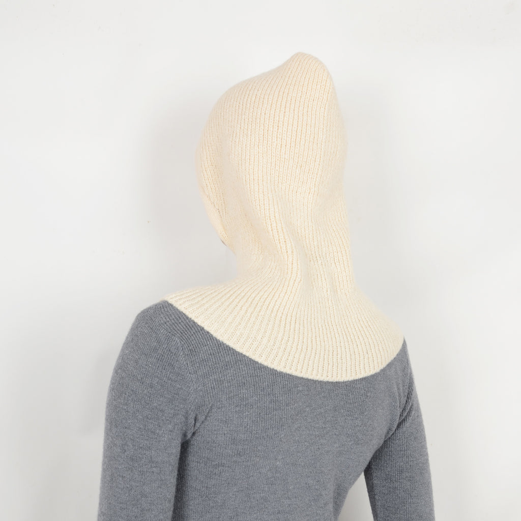 Anna-Kaci Women's Ribbed Knit Hooded Neck Warmer with Button Closure and Drawstring Design