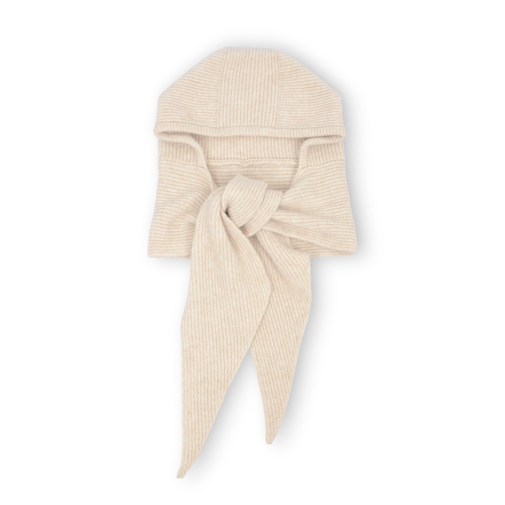 Anna-Kaci Womens Wool Blend Ribbed Knit Hat with Attached Scarf Warm and Convenient