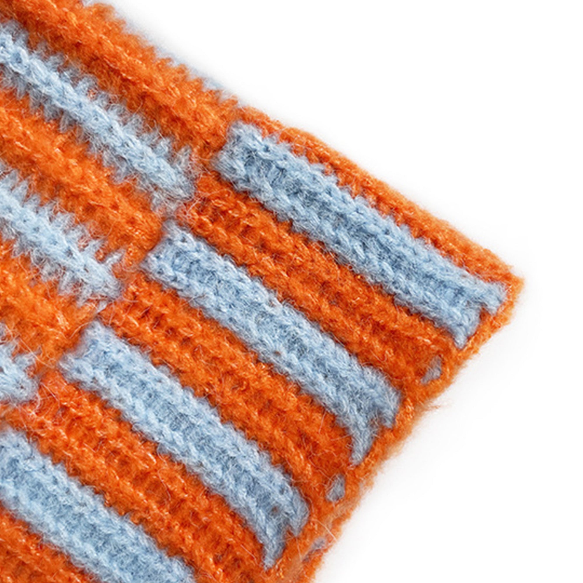 Anna-Kaci Knit Beanie with Colorblock Stripes and Folded Cuff Winter Hat